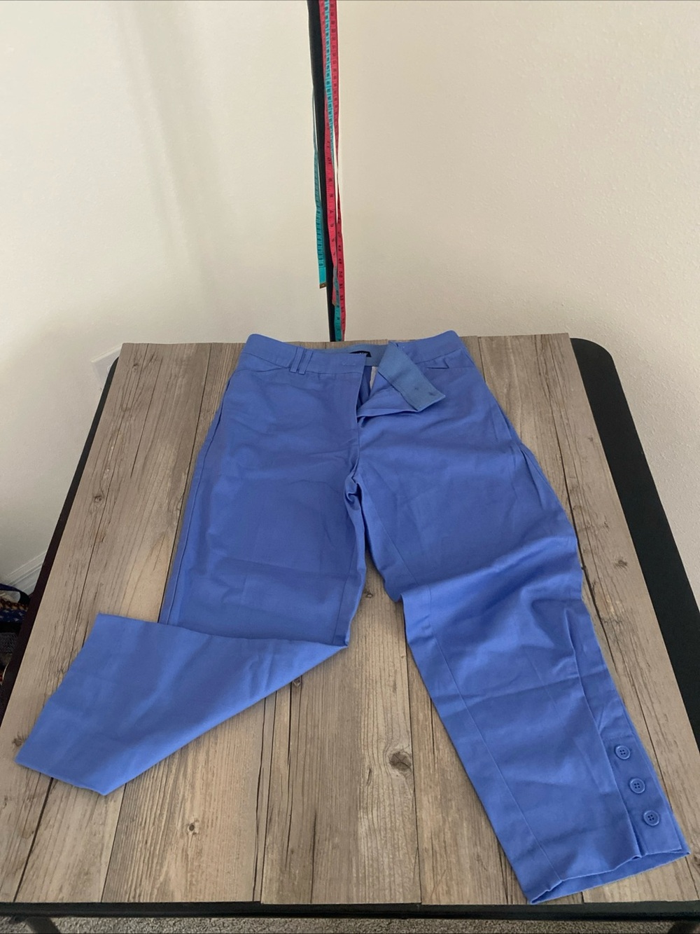 Counterparts Women’s Blue Capri Flat Front Straight Leg Pants Flaws (READ) 8